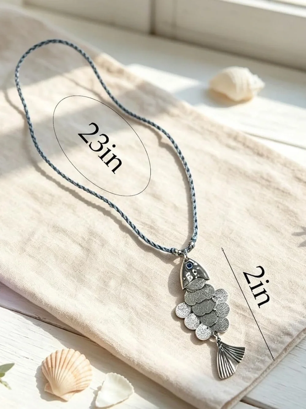 Silver Fish Pendant Necklace